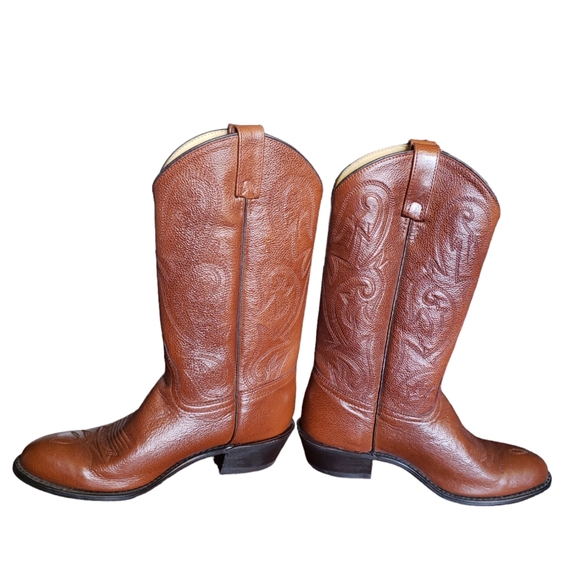 Acme Vintage Western Cowboy Boots brown leather Men's Size 8.5 M - Picture 15 of 16